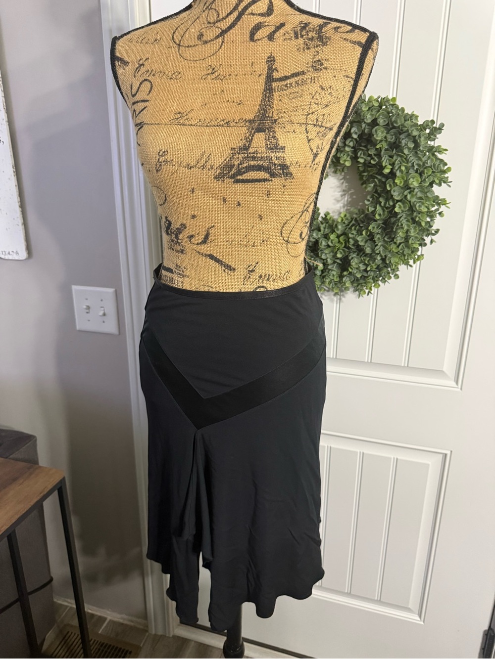 Express Black Asymmetric Midi Skirt